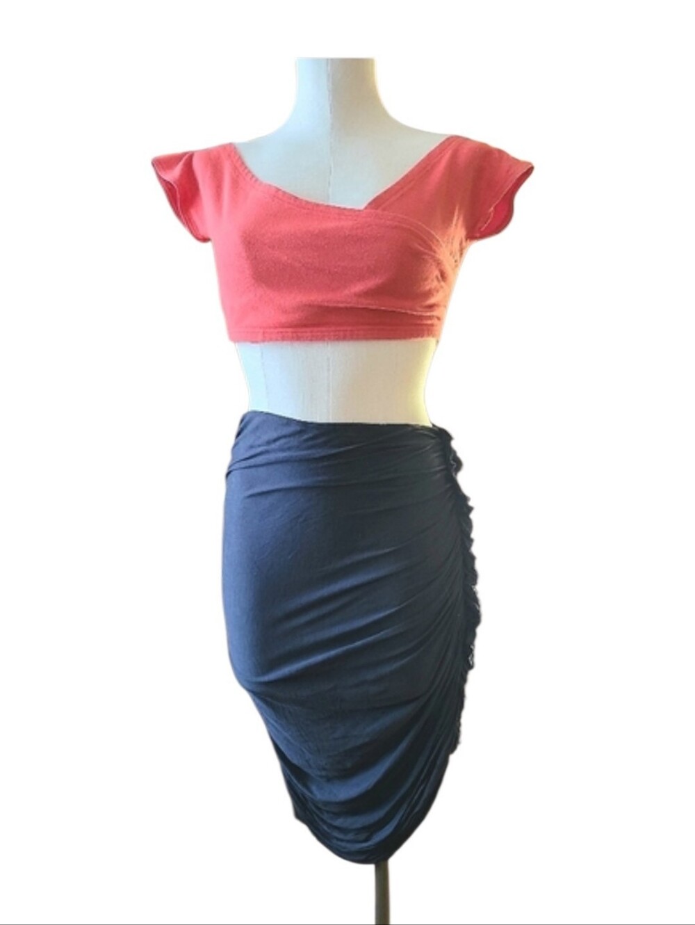 Spice Of Life 90s Vibrant Coral Stretch Cotton Crop Top